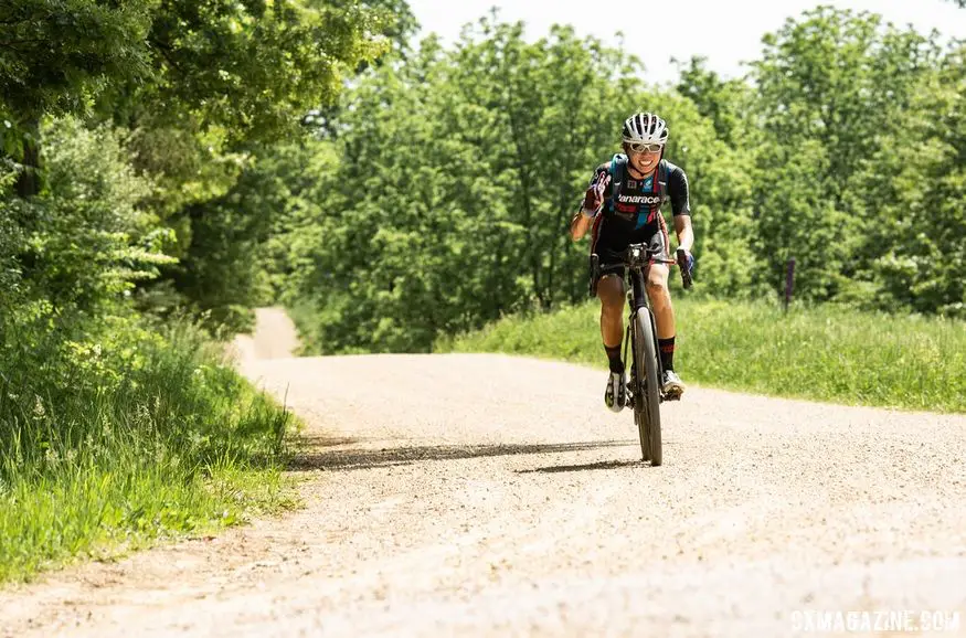 Kae Takeshita has traveled across the Midwest to race this year. Illinois' 2018 Ten Thousand Gravel Ride. © DREIBELBIS + FAIRWEATHER