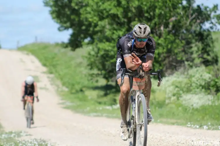 This aero rider was still feeling friendly at mile 80. 2018 Dirty Kanza 200. © Z. Schuster / Cyclocross Magazine