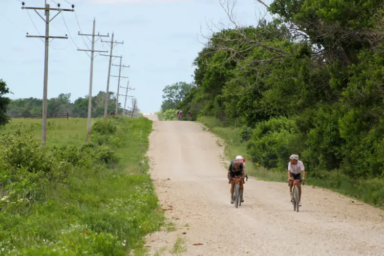 Berry, King and Johnson had a lead after leaving Checkpoint 2. 2018 Men's Dirty Kanza 200. © Z. Schuster / Cyclocross Magazine