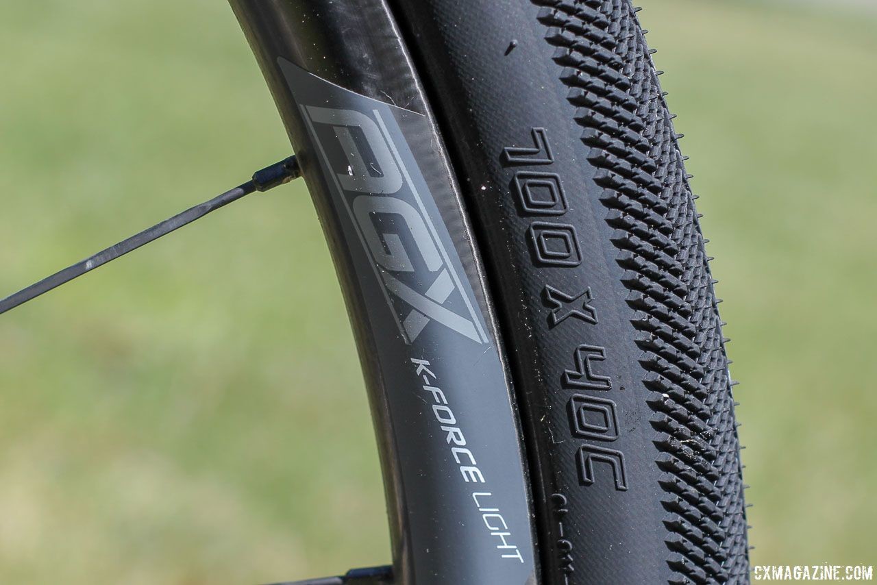 Driscoll's wheels were FSA's new K-Force Light AGX carbon tubeless clinchers. Jamey Driscoll's 2018 Dirty Kanza 200 Donnelly G//C Gravel Bike. © Z. Schuster / Cyclocross Magazine