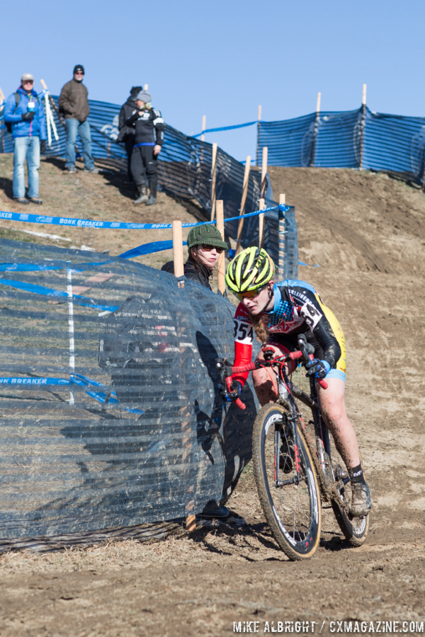 KK Santos raced for the Red Zone team out of Louisville while growing up. 2014 Cyclocross National Championships. © Mike Albright / Cyclocross Magazine