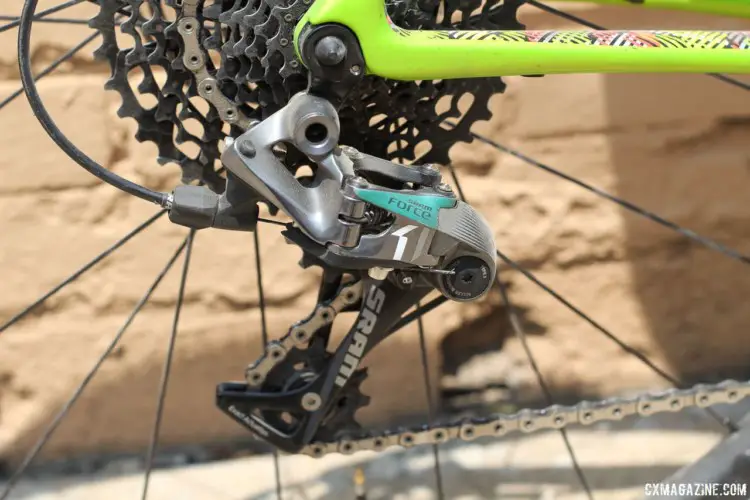 Keough used a SRAM Force 1 rear derailleur. Kaitie Keough's 2018 Dirty Kanza 200 Cannondale SuperX. © Z. Schuster / Cyclocross Magazine