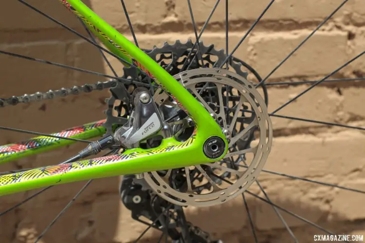 Keough stopped with SRAM Force calipers and Centerline rotors. Kaitie Keough's 2018 Dirty Kanza 200 Cannondale SuperX. © Z. Schuster / Cyclocross Magazine