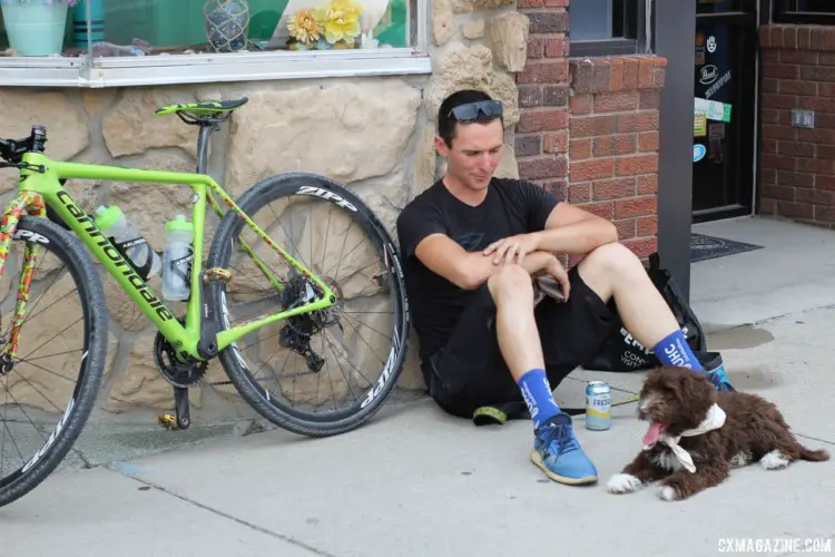 On Friday night, Luke Keough did some dog and bike babysitting. Kaitie Keough's 2018 Dirty Kanza 200 Cannondale SuperX. © Z. Schuster / Cyclocross Magazine