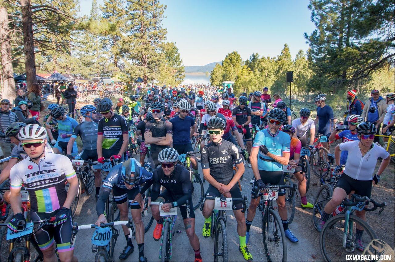 Sandy Floren, Anthony Clark, Carl Decker, Tobin Ortenblad and Olivia Dillon made sure they had an unobstructed view of the starting straight on their way to contest the pro titles. 2018 Lost and Found. © Cyclocross Magazine