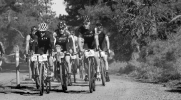 Anthony Clar, Carl Decker and Tobin Ortenblad seized control of the top three positions just seconds after the start at the 2018 Lost and Found. © Cyclocross Magazine