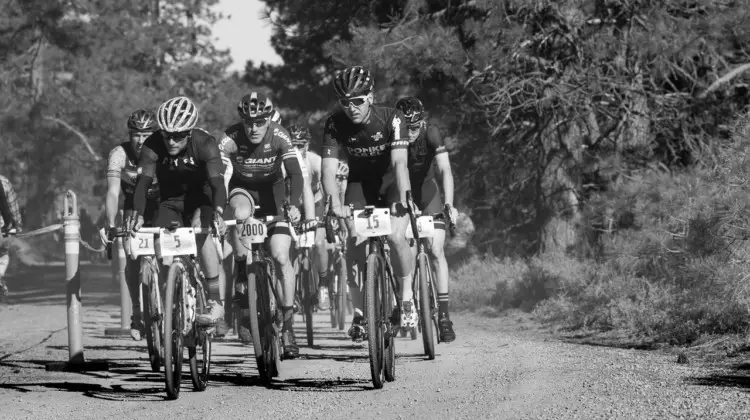 Anthony Clar, Carl Decker and Tobin Ortenblad seized control of the top three positions just seconds after the start at the 2018 Lost and Found. © Cyclocross Magazine