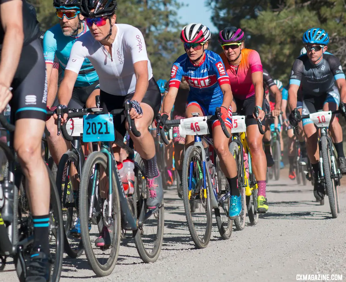 Olivia Dillon #2021 and Katerina Nash, #46 reversed their positions from 2017 both at the start and the finish of the 2018 Lost and Found. © Cyclocross Magazine