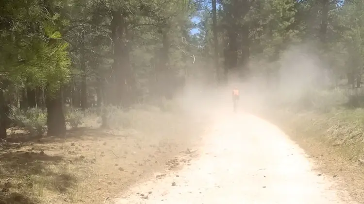 A medic SUV raced down the road at the 2018 Lost and Found gravel ride to assist with the fallen racer.