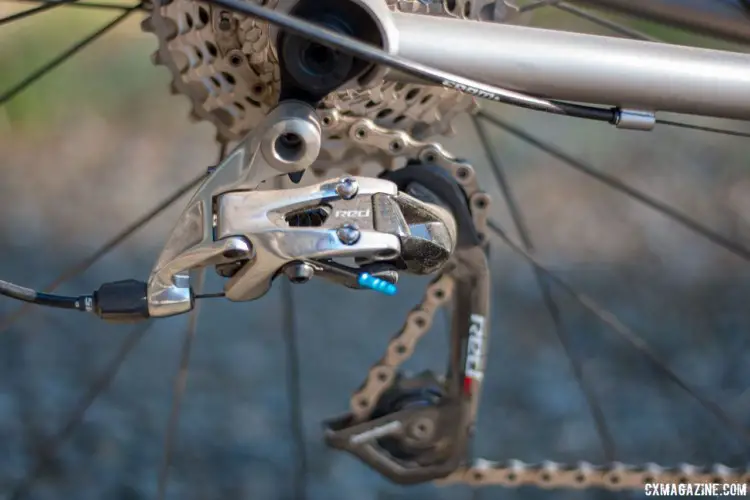 The Mosaic bike comes with a SRAM Red drivetrain. Mosaic Bespoke Bicycles' titanium GT-1 up for grabs via the Sierra Buttes Trail Stewardship raffle. © Cyclocross Magazine