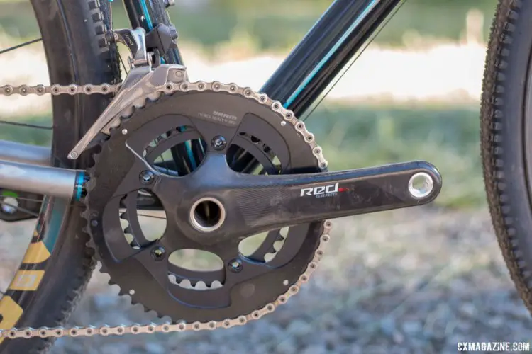 The bike comes with a SRAM Red drivetrain with front 50/34t chain rings. Mosaic Bespoke Bicycles' titanium GT-1 up for grabs via the Sierra Buttes Trail Stewardship raffle. © Cyclocross Magazine
