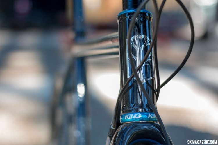 Mosaic's titanium gravel bike has a sleek, eye-catching paint scheme. Mosaic Bespoke Bicycles' titanium GT-1 up for grabs via the Sierra Buttes Trail Stewardship raffle. © Cyclocross Magazine