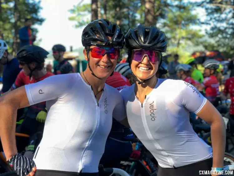 Dillon's (left) day job is with apparel brand Velocio. All employees and ambassadors wore a white jersey, to show the dirt better. Velocio athletes Ted King and Josh Berry also went 1-2 at the Dirty Kanza 200. 