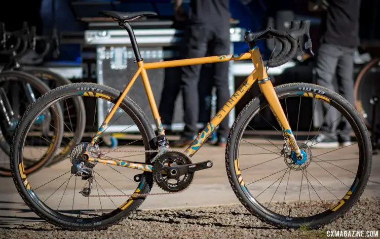 The steel Stinner Refugio gravel bke up for grabs in the trail stewardship raffle. Stinner Refugio steel handmade bike up for grabs. © Cyclocross Magazine