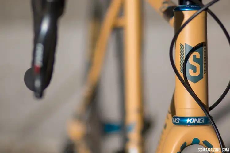 Stinner's logo adorns the head tube. Stinner Refugio steel handmade bike up for grabs. © Cyclocross Magazine