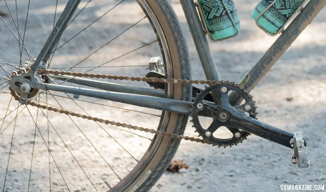 Thanks to the horizontal dropouts single speed is no problem for this Surly Cross Check. Surly Cross Check Gravel Bike. 2018 Lost and Found Gravel Grinder. © C. Lee / Cyclocross Magazine