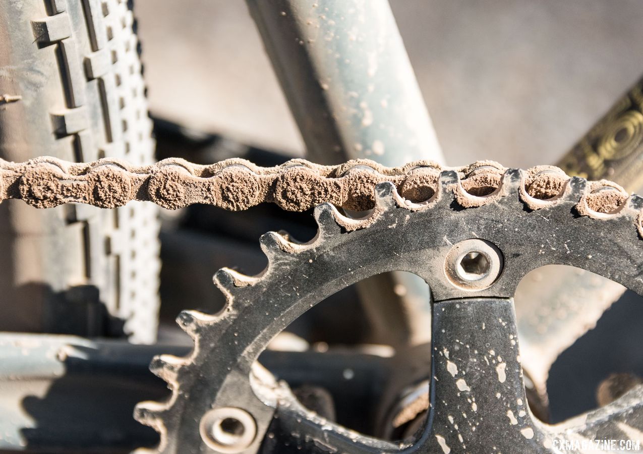 Single speed? This bike was equipped with multiple chain rings even though it had no mechanism for accessing the second. Surly Cross Check Gravel Bike. 2018 Lost and Found Gravel Grinder. © C. Lee / Cyclocross Magazine