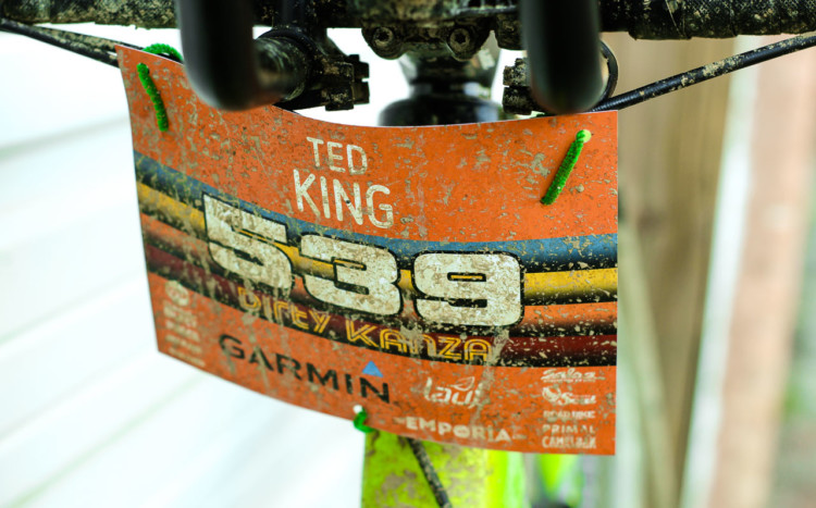 King's name and number plate was expertly attached and picked up its share of Kanza dirt. Ted King's 2018 Dirty Kanza 200 Cannondale SuperX. © Z. Schuster / Cyclocross Magazine
