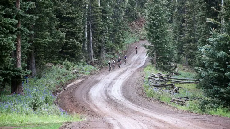 Mother Nature kept down the dust, but covered riders in a bit of mud and grit. © Cathy Fegan-Kim
