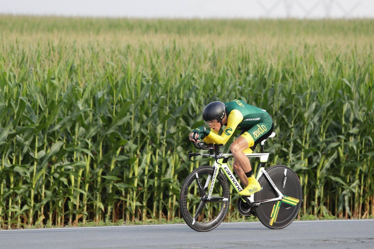 Gage Hecht won the time trial and criterium at U23 Nationals in Maryland. photo: USAC / Bruce Buckley