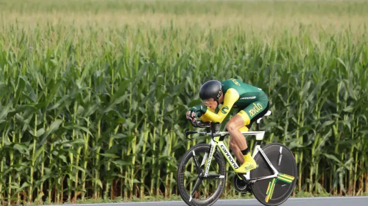 Gage Hecht won the time trial and criterium at U23 Nationals in Maryland. photo: USAC / Bruce Buckley