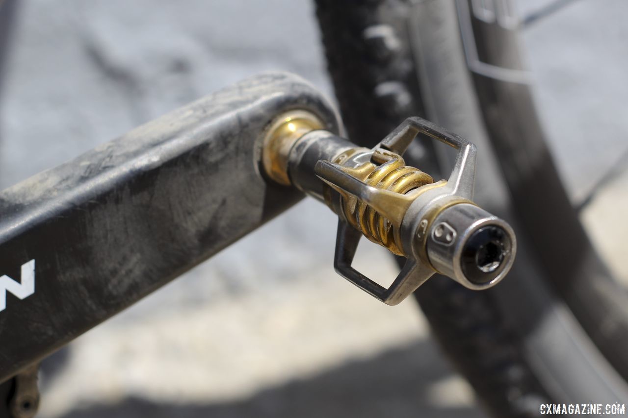 Nauman ran Crankbrothers Eggbeater pedals at the DK200. Many riders on Crankbrothers pedals use the Candy model. Amanda Nauman's 2018 DK200 Niner RLT 9 RDO. © Z. Schuster / Cyclocross Magazine