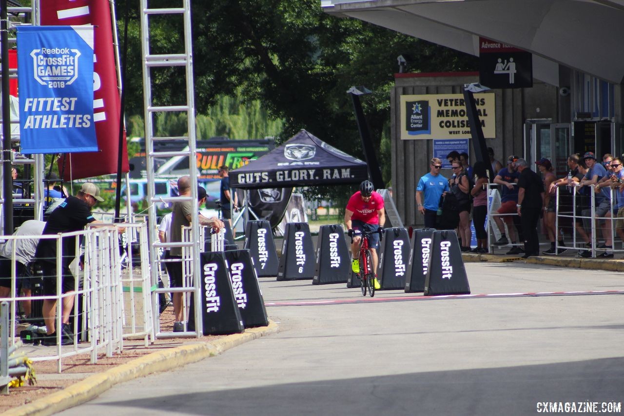 CrossFit athletes did a one-lap time trial on Tuesday before Wednesday's criterium. 2018 CrossFit Games. © Cyclocross Magazine 