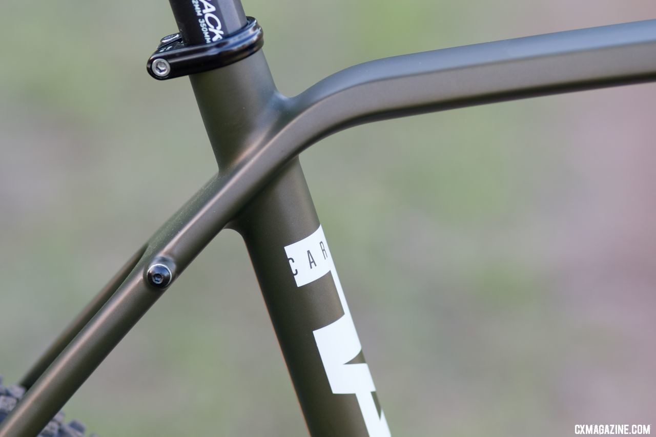 The Haanjo has rack mounts on the seatstays, increasing the versatility of the bike. Diamond Back carbon Haanjo EXP, with 650b wheels. © Cyclocross Magazine