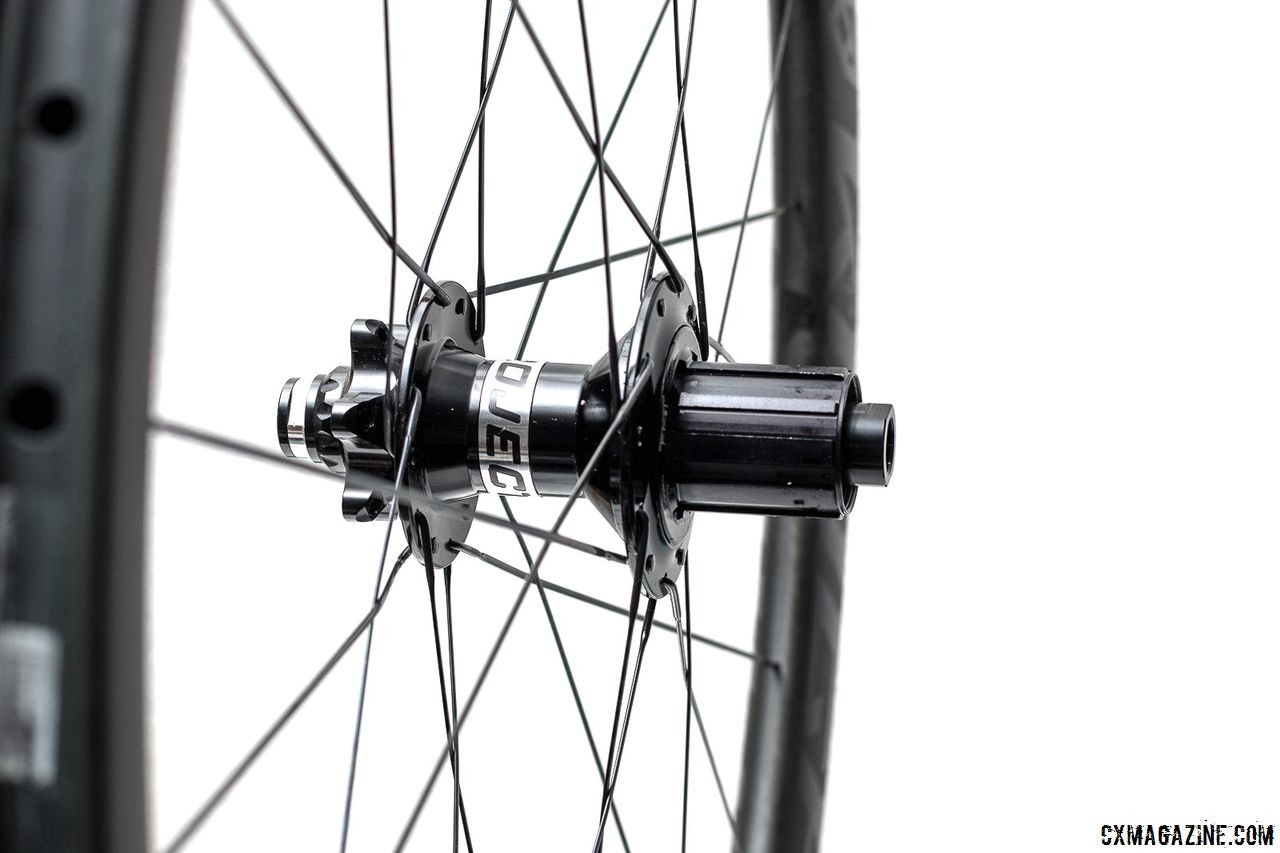 The freehub body on the Project 321 CX1 hub is SRAM/Shimano compatible. Knight Composites 35 Clincher TLA Disc. © Cyclocross Magazine