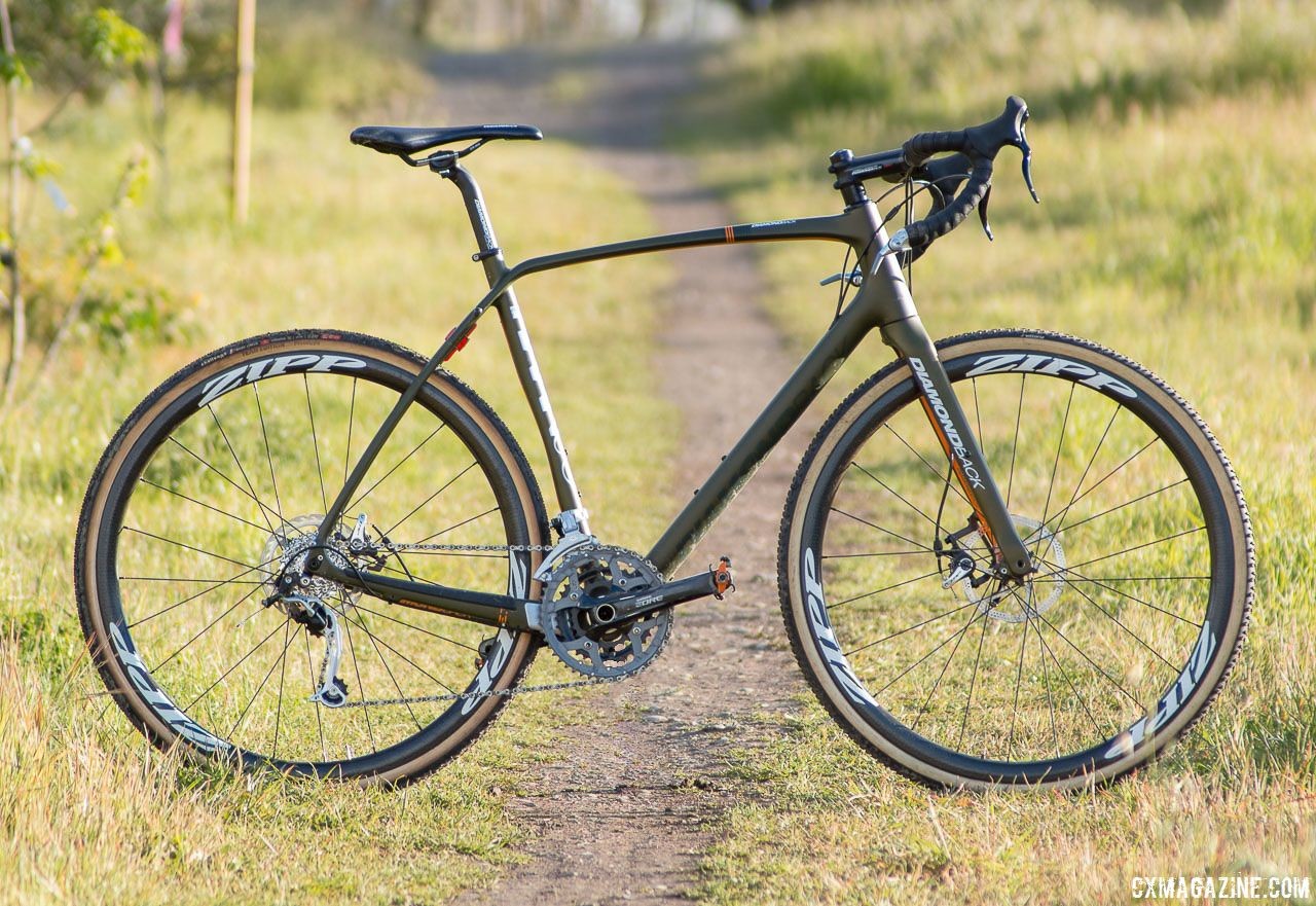 A swap to carbon hoops and tubulars shed a whopping 3 pounds and made the Diamond Back carbon Haanjo EXP race-ready. © Cyclocross Magazine