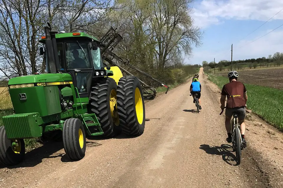 There are only nine rules for Gravel Worlds riders. Number 10 might be: Don't get hit by tractors. photo: Pirate Cycling League