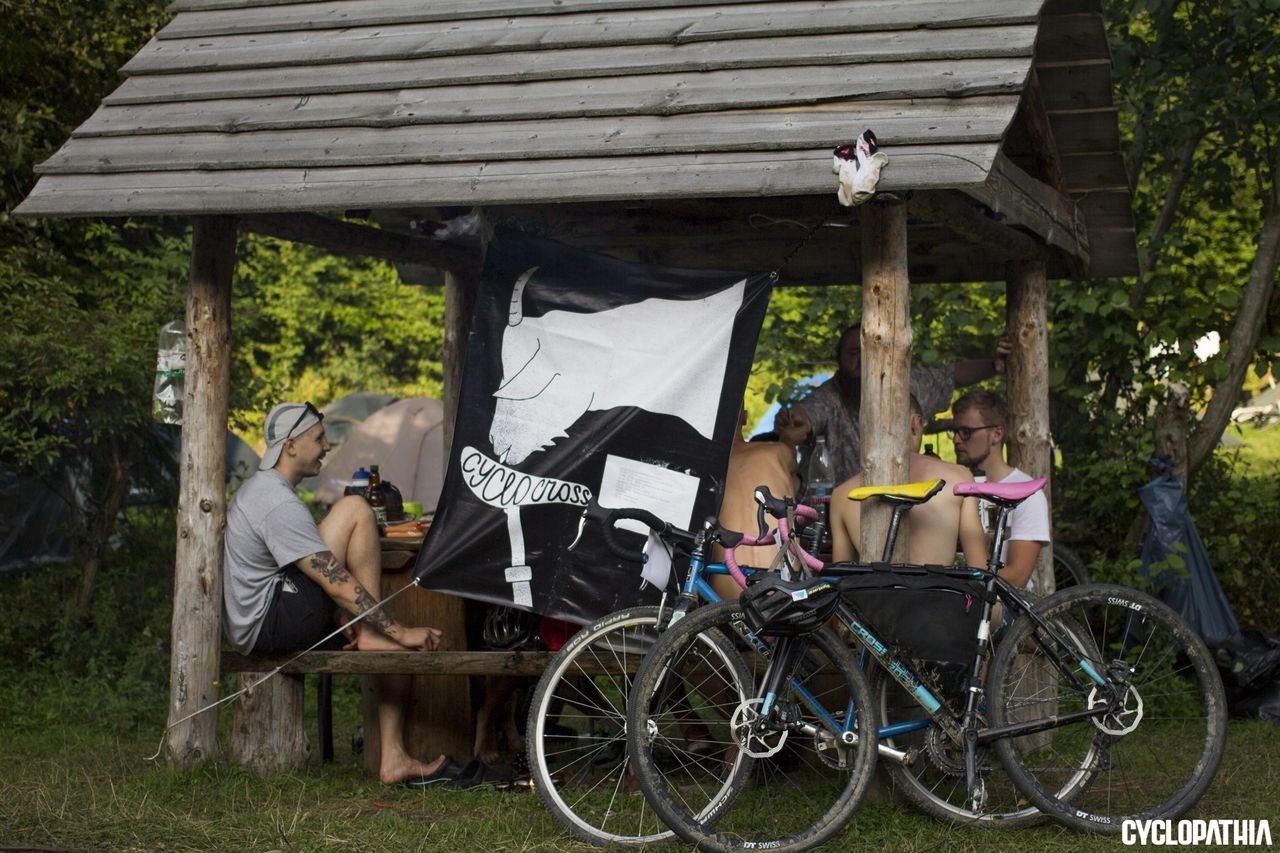 Gravelion participants gather after their ride. 2018 Gravelion Gravel Race in Ukraine. photo: Cyclopathia