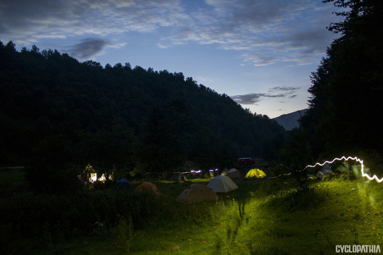 The sun sets over the Gravelion campground. 2018 Gravelion Gravel Race in Ukraine. photo: Cyclopathia