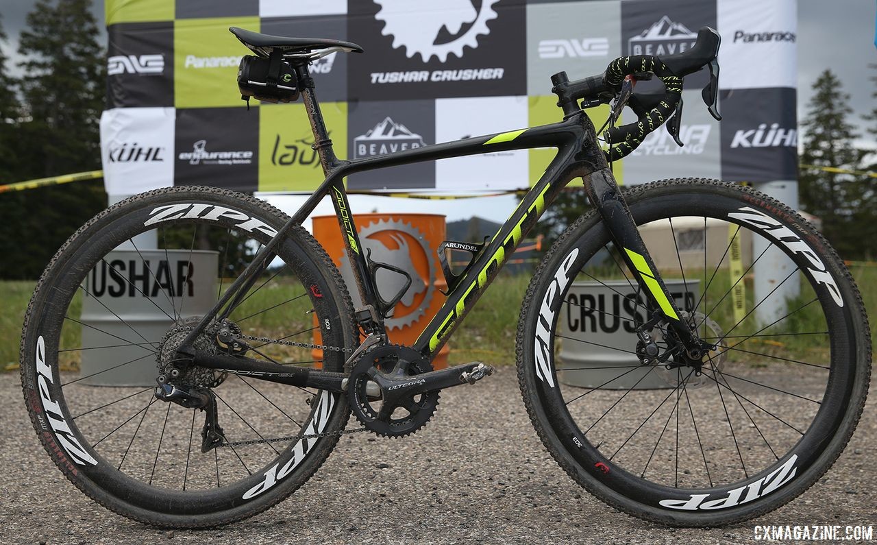 Lauren de Crescenzo's borrowed 2018 Crusher in the Tushar-winning Scott Addict CX 10 bike. © C. Fegan-Kim