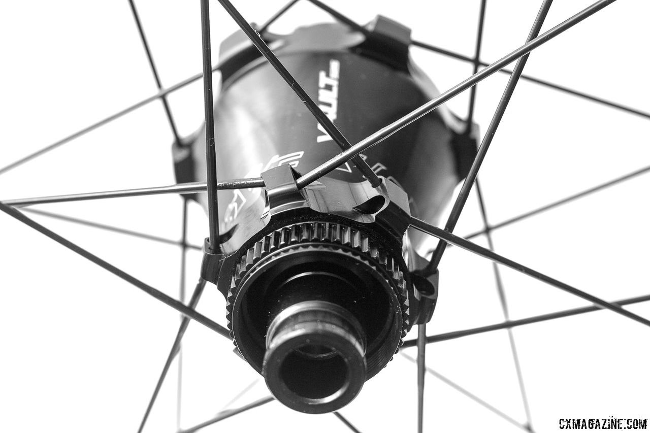 Easton's new Vault hub is CenterLock disc, which makes for easier rotor swaps. Easton EA90 SL alloy tubeless disc wheels. © Cyclocross Magazine