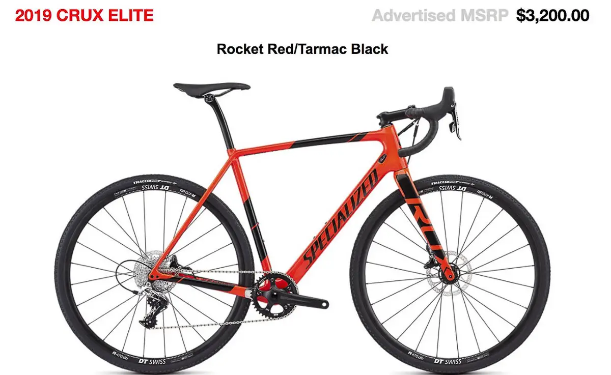 The $3200 2019 Specialized CruX Elite carbon cyclocross bike with SRAM Rival 1.