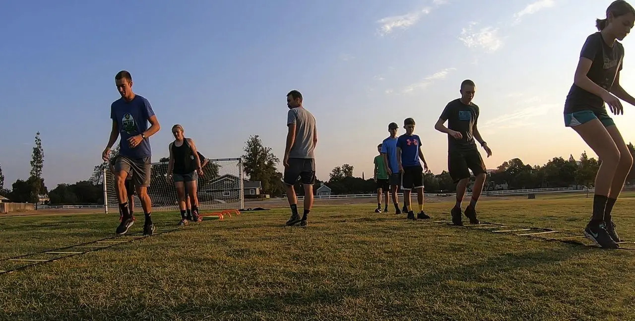 Agility and running drills were a part of the daily camp schedule. Santa Ynez USAC Talent ID Camp. © Amanda Nauman