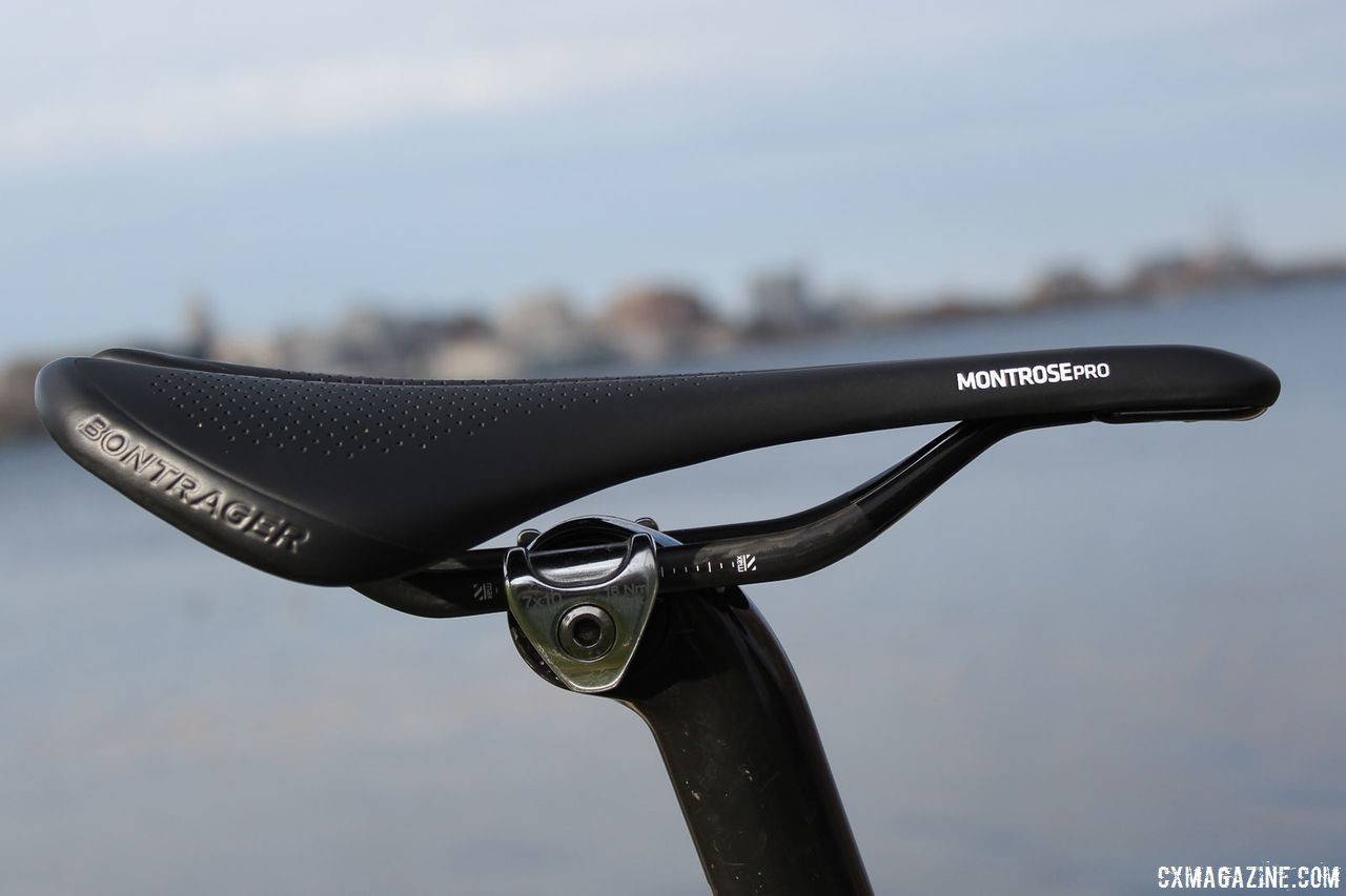 Trek provide a Montrose Pro saddle with titanium rails on our bike. As always, we would like to see a two-bolt design on the seat mast. Trek Boone RSL Cyclocross Frameset and Bike. © Z. Schuster / Cyclocross Magazine