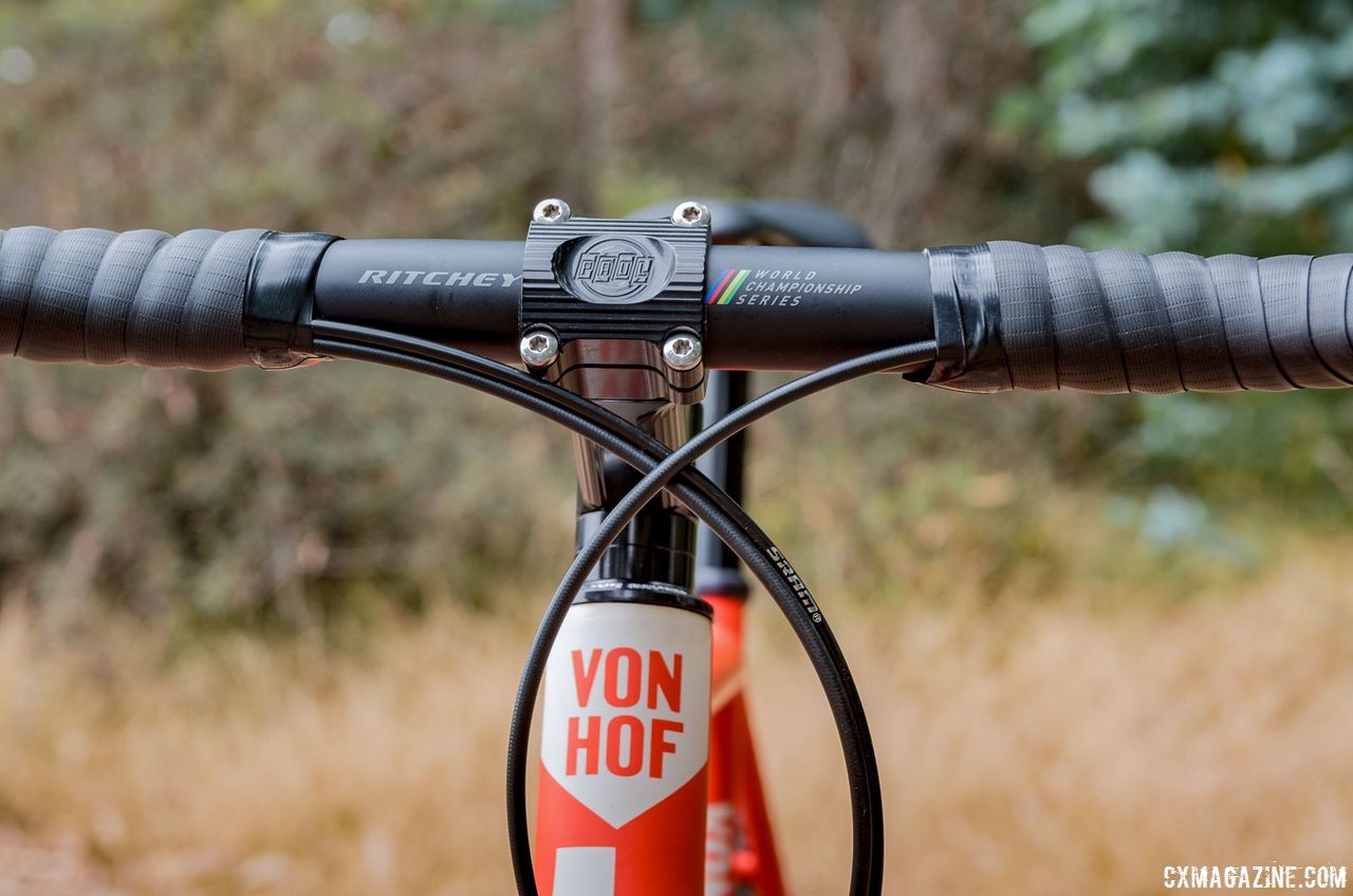 The cockpit includes a Paul Components Boxcar stem and Ritchey WCS handlebar. Von Hof Steel ACX Cyclocross Bike. © C. Lee / Cyclocross Magazine