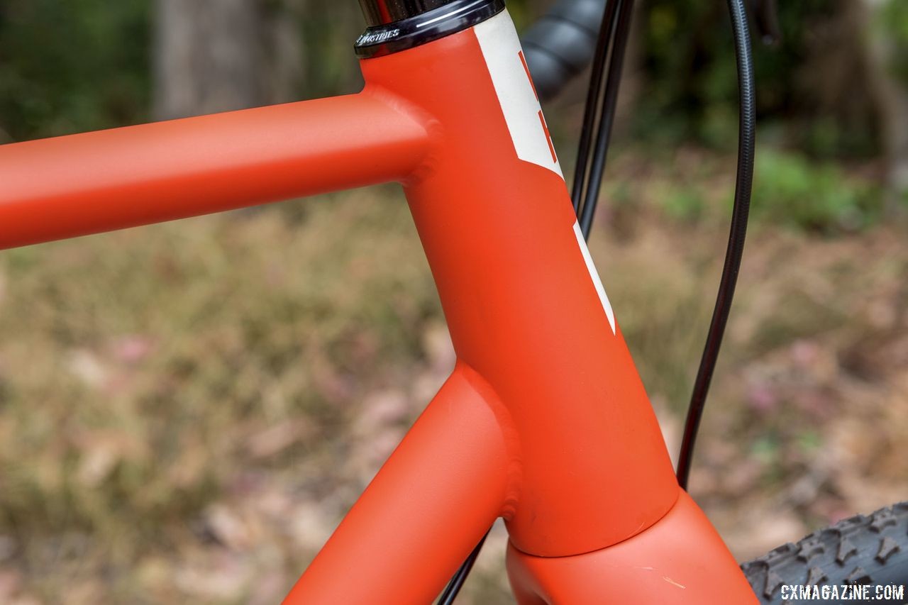 The Steel ACX is handbuilt in small batches. The clean TIG welds are shown here. Von Hof Steel ACX Cyclocross Bike. © C. Lee / Cyclocross Magazine