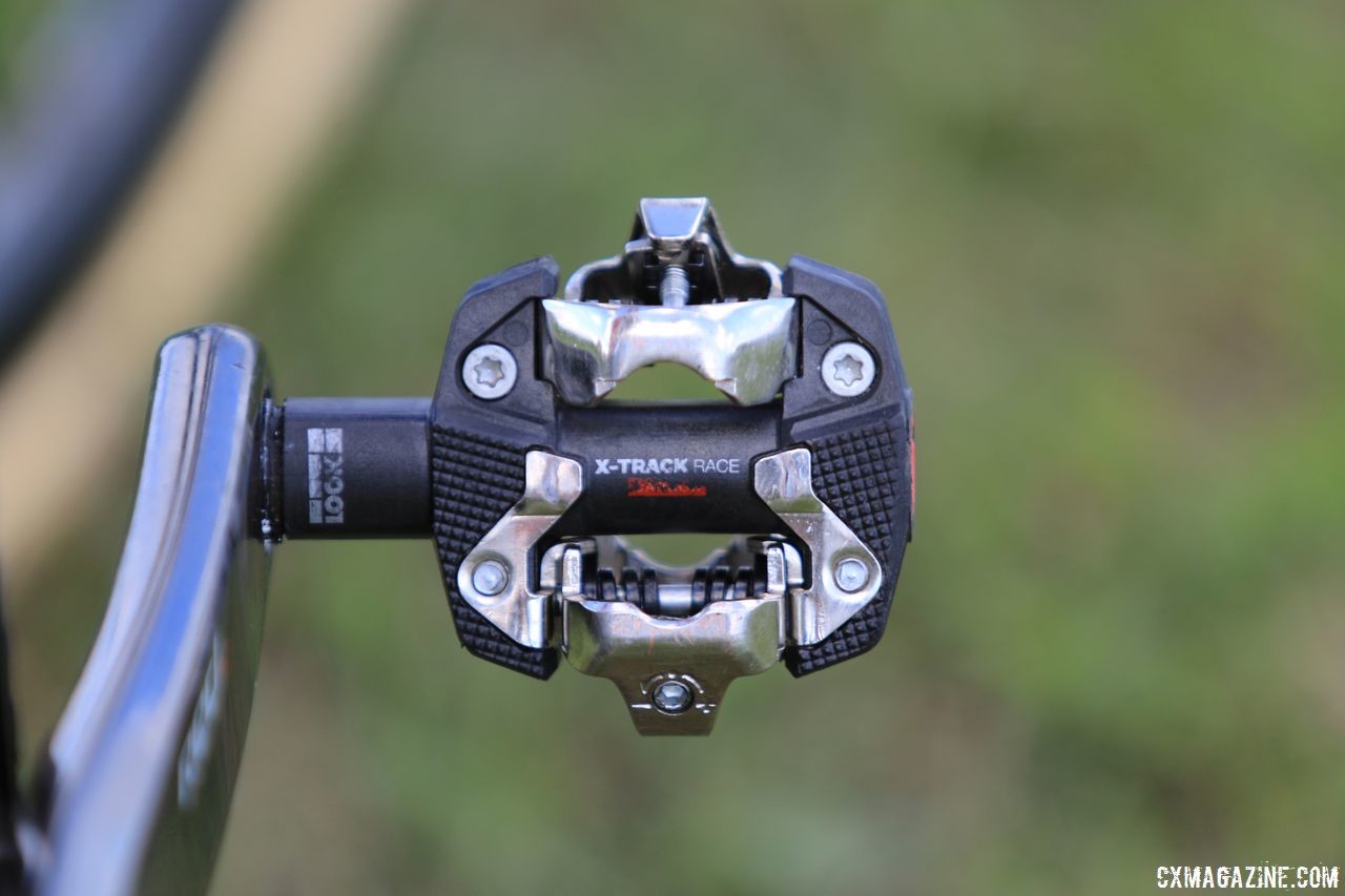 Van Aert was able to source Look pedals in the United States. The new X-Track pedals are SPD compatible. Wout Van Aert's Stevens Super Prestige Cyclocross Bike, Waterloo World Cup 2018 © D. Mable / Cyclocross Magazine