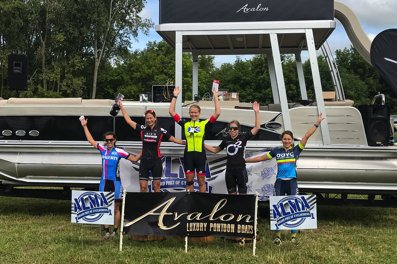 Women's podium. 2018 Alma GP in Michigan. photo: Brian Hancock