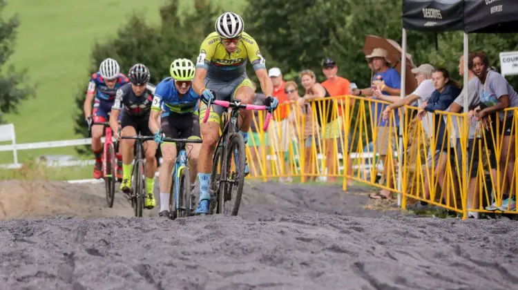 Werner leads the pack through the sand. 2018 Go Cross, Day 1, UCI C2 Cyclocross. photo: Bruce Buckley