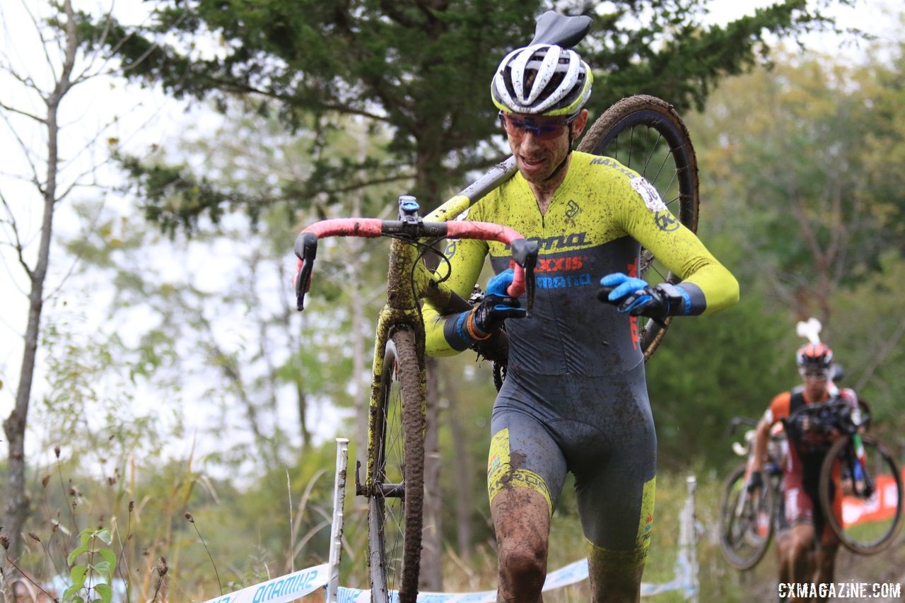 Kerry Werner took a flier in Lap 5. 2018 Jingle Cross Day 3, Sunday. © D. Mable / Cyclocross Magazine