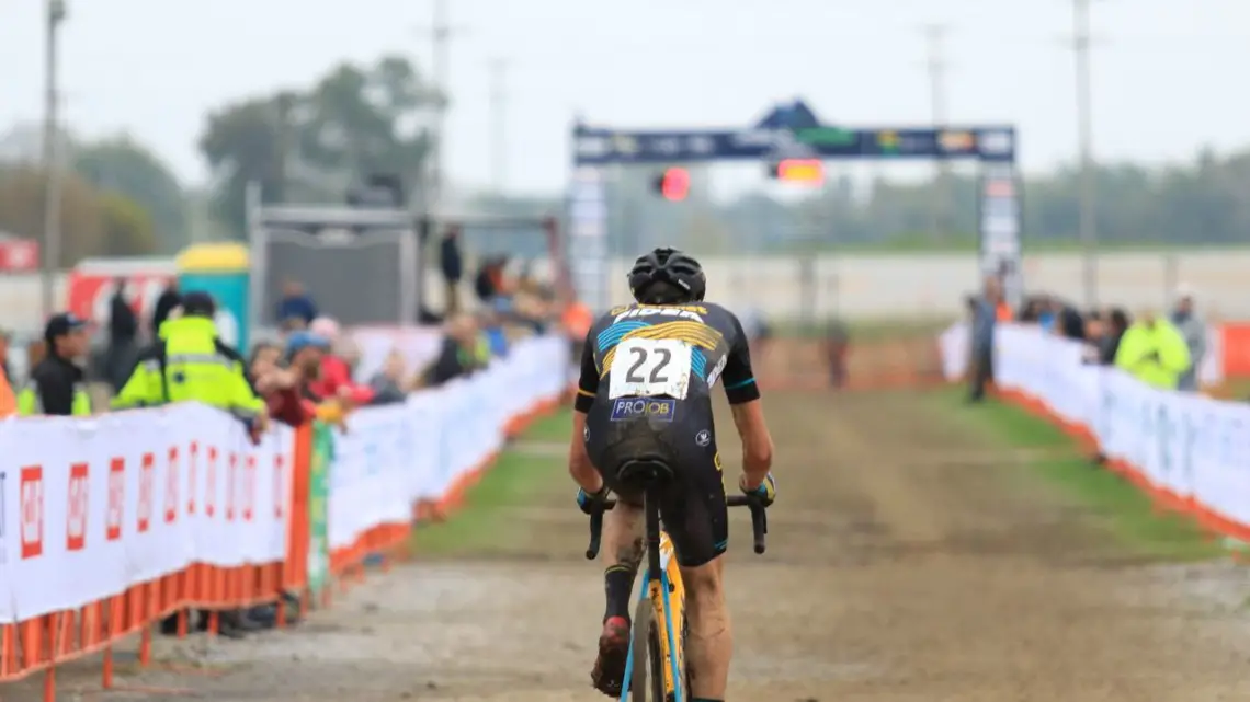 Nicolas Cleppe saw a lot of open space ahead of him on Sunday. 2018 Jingle Cross Day 3, Sunday. © D. Mable / Cyclocross Magazine