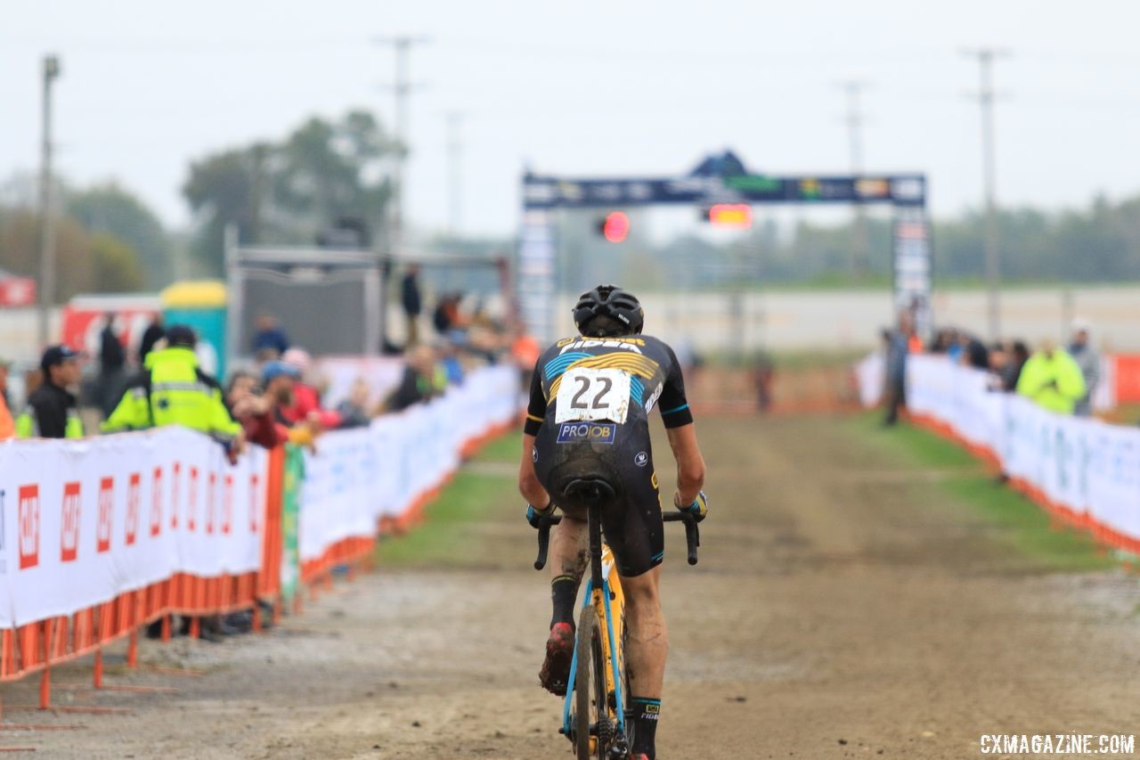 Nicolas Cleppe saw a lot of open space ahead of him on Sunday. 2018 Jingle Cross Day 3, Sunday. © D. Mable / Cyclocross Magazine