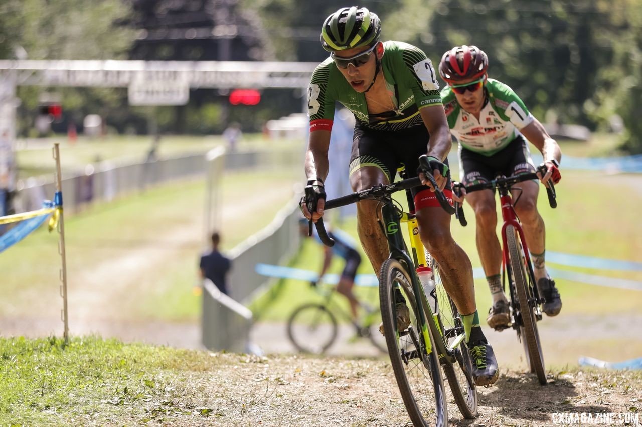 Curtis White and Matthieu battled for the win on Sunday. 2018 Nittany Lion Cross Day 2. © B. Buckley