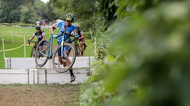 Zaveta attacked the barriers and her fellow leaders. 2018 Nittany Lion Cyclocross Day 1. © Bruce Buckley