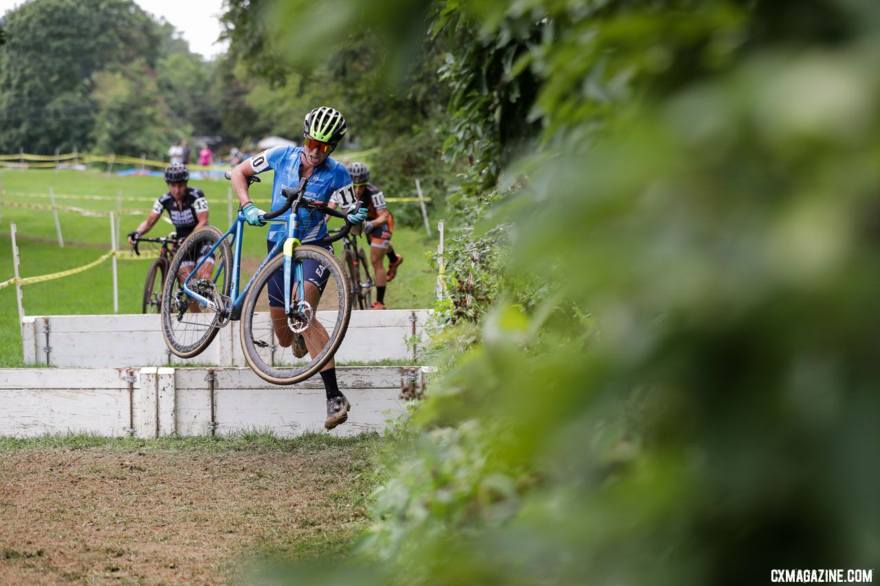 Zaveta attacked the barriers and her fellow leaders. 2018 Nittany Lion Cyclocross Day 1. © Bruce Buckley