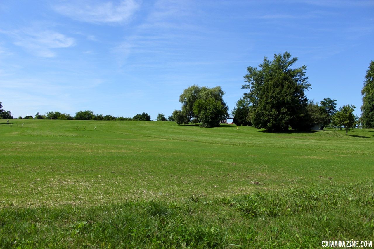 The grounds crew rolled and seeded the pit area to make bike exchanges smoother this year. 2018 World Cup Waterloo Course Preview © Z. Schuster / Cyclocross Magazine